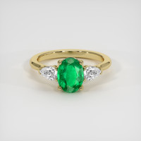 1.43 Ct. Emerald Ring, 18K Yellow Gold 1