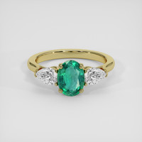 1.04 Ct. Emerald Ring, 18K Yellow Gold 1