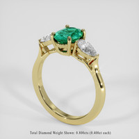 1.04 Ct. Emerald Ring, 18K Yellow Gold 2