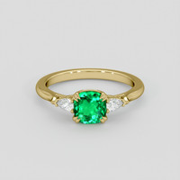 1.34 Ct. Emerald Ring, 18K Yellow Gold 1