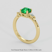 1.34 Ct. Emerald Ring, 18K Yellow Gold 2