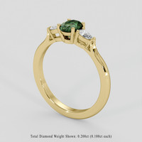 0.60 Ct. Alexandrite Ring, 18K Yellow Gold 2