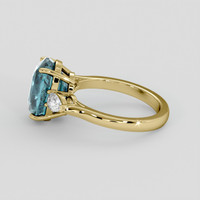 4.70 Ct. Bluish Green Aquamarine Ring, 18K Yellow Gold 4