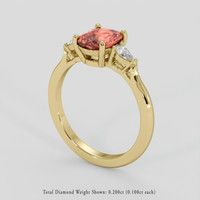 1.52 Ct. Padparadscha Sapphire Ring, 18K Yellow Gold 2