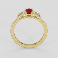 0.70 Ct. Ruby Ring, 18K Yellow Gold 3