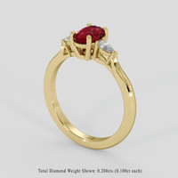 1.07 Ct. Ruby Ring, 18K Yellow Gold 2