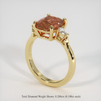 4.03 Ct. Padparadscha Sapphire Ring, 18K Yellow Gold 2