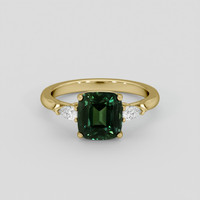 3.18 Ct. Bluish Green Sapphire Ring, 18K Yellow Gold 1