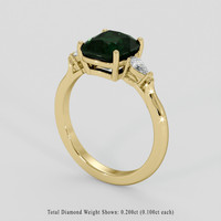 3.18 Ct. Bluish Green Sapphire Ring, 18K Yellow Gold 2