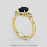 1.31 Ct. Blue Sapphire Ring, 18K Yellow Gold 2
