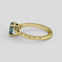 1.36 Ct. Greenish Blue Sapphire Ring, 18K Yellow Gold 4