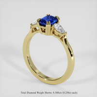 1.30 Ct. Blue Sapphire Ring, 18K Yellow Gold 2