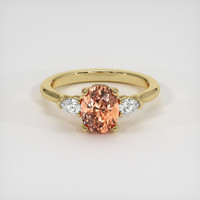1.85 Ct. Padparadscha Sapphire Ring, 18K Yellow Gold 1