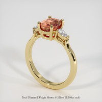 1.85 Ct. Padparadscha Sapphire Ring, 18K Yellow Gold 2