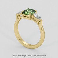 1.56 Ct. Yellowish Green Sapphire Ring, 18K Yellow Gold 2