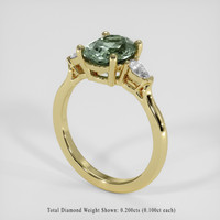2.09 Ct. Green Sapphire Ring, 18K Yellow Gold 2