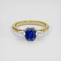 1.04 Ct. Blue Sapphire Ring, 18K Yellow Gold 1