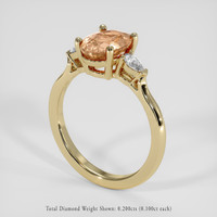 2.16 Ct. Padparadscha Sapphire Ring, 18K Yellow Gold 2