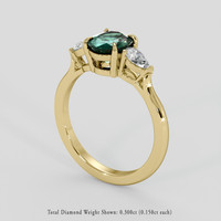 1.18 Ct. Bluish Green Sapphire Ring, 18K Yellow Gold 2