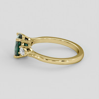 2.16 Ct. Bluish Green Sapphire Ring, 18K Yellow Gold 4