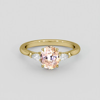 2.21 Ct. Peach Sapphire Ring, 18K Yellow Gold 1
