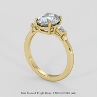 2.63 Ct. Greyish Blue Sapphire Ring, 18K Yellow Gold 2