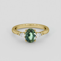 2.02 Ct. Green Sapphire Ring, 18K Yellow Gold 1