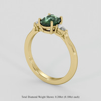 2.02 Ct. Green Sapphire Ring, 18K Yellow Gold 2