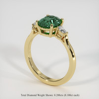 2.58 Ct. Bluish Green Sapphire Ring, 18K Yellow Gold 2