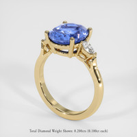 3.22 Ct. Sapphire Ring, 18K Yellow Gold 2