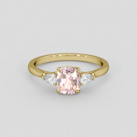 2.04 Ct. Peach Sapphire Ring, 18K Yellow Gold 1
