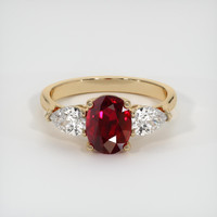 1.88 Ct. Ruby Ring, 18K Yellow Gold 1