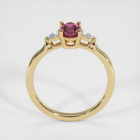 1.00 Ct. Reddish Pink Sapphire Ring, 18K Yellow Gold 3