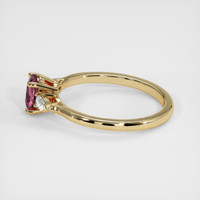 1.00 Ct. Reddish Pink Sapphire Ring, 18K Yellow Gold 4