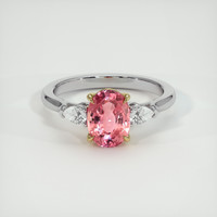 1.59 Ct. Padparadscha Sapphire Ring, 14K Yellow & White 1