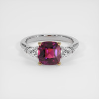 3.07 Ct. Reddish Pink Sapphire Ring, 14K Yellow & White 1
