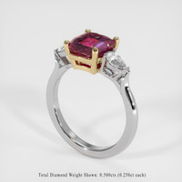 3.07 Ct. Reddish Pink Sapphire Ring, 14K Yellow & White 2
