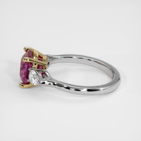 3.07 Ct. Reddish Pink Sapphire Ring, 14K Yellow & White 4