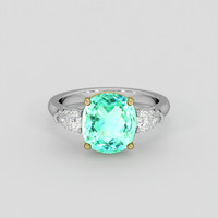 3.26 Ct. Emerald Ring, 18K Yellow & White 1