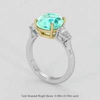 3.26 Ct. Emerald Ring, 18K Yellow & White 2