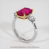 3.20 Ct. Gemstone Ring, 18K Yellow & White 2