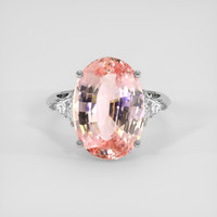 9.05 Ct. Padparadscha Sapphire Ring, Platinum 950 1