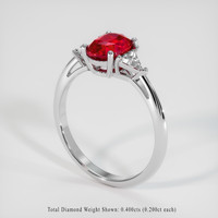 1.51 Ct. Ruby Ring, Platinum 950 2