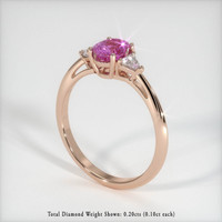 0.99 Ct. Pink Sapphire Ring, 14K Rose Gold 2