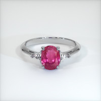 1.68 Ct. Purplish Red Ruby Ring, 10K White Gold 1