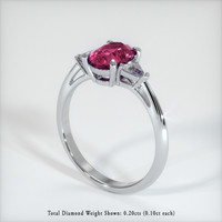 1.68 Ct. Purplish Red Ruby Ring, 10K White Gold 2