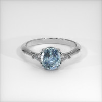 1.62 Ct. Greyish Blue Sapphire Ring, 14K White Gold 1