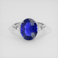 4.99 Ct. Blue Sapphire Ring, 18K White Gold 1
