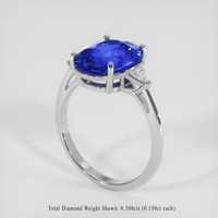 4.99 Ct. Blue Sapphire Ring, 18K White Gold 2
