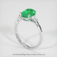 1.72 Ct. Emerald Ring, 18K White Gold 2